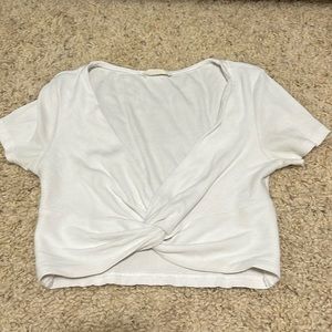 ILLA ILLA White Knot T-shirt Crop Top